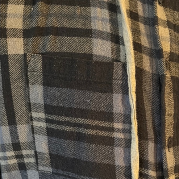 Plaid Button-Up Hoodie with Robot Patch - Picture 4 of 10